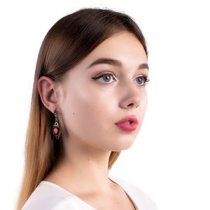 ALCOZER & J GOLD & PINK CLASSIC EARRINGS | WOMENS